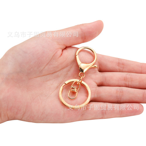 Figure 8 lobster clasp keychain DIY jewelry accessories 30mm alloy lobster clasp three-piece set metal keychain