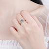 Ring with stone, accessory, silver 925 sample, wholesale, with snowflakes, 1 carat, factory direct supply