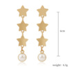 Retro earrings from pearl, accessory, European style