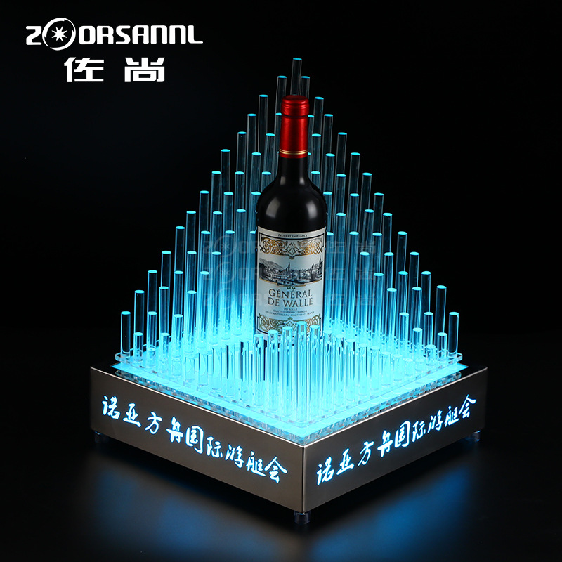 Zuochang emisor de luz estante del vino titular de la barra de base KTV vino Vino estante de la exhibición del vino transmisor de vino XO dedicado titular del vino