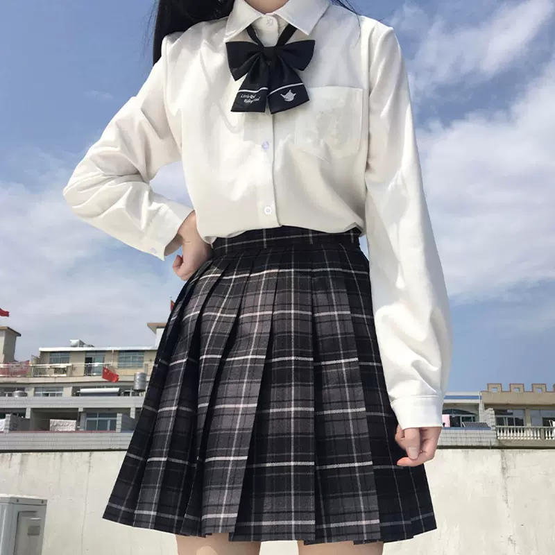 GQ9140日系秋冬款制服正版百搭校供学生装格裙学院风JK格百褶裙