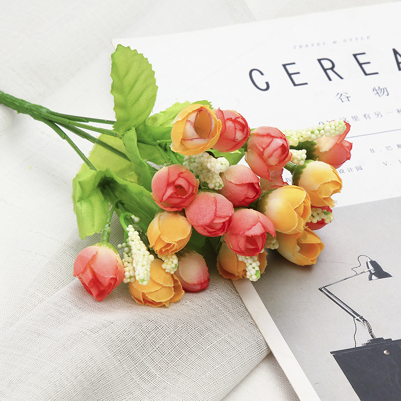 Simulación 15 otoño estrella brotes Rosa brotes boda celebración flor estrella brotes pulgar Rosa fábrica al por mayor
