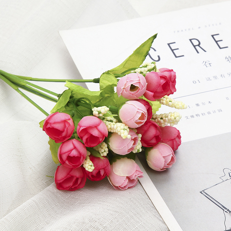 Simulación 15 otoño estrella brotes Rosa brotes boda celebración flor estrella brotes pulgar Rosa fábrica al por mayor