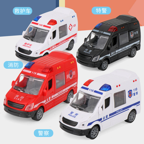 Children's toys large model boy ambulance police car cleaning toy set scooter kindergarten stall supply