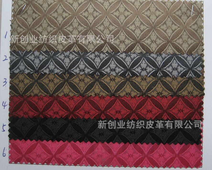 新款铜钱纹仿古币纹提花布料钱包手袋化妆包鞋材服装饰配皮料现货