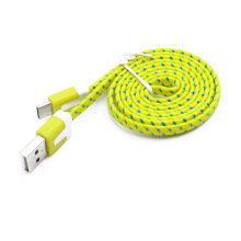 彩色type-c面条数据线 编织扁平1m2m3米typc c接口面条充电线