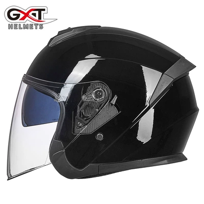 Motosiklet kaskı (dəbilqə), Car, Summer Double Lens, Personalized - 703-bright-black-m