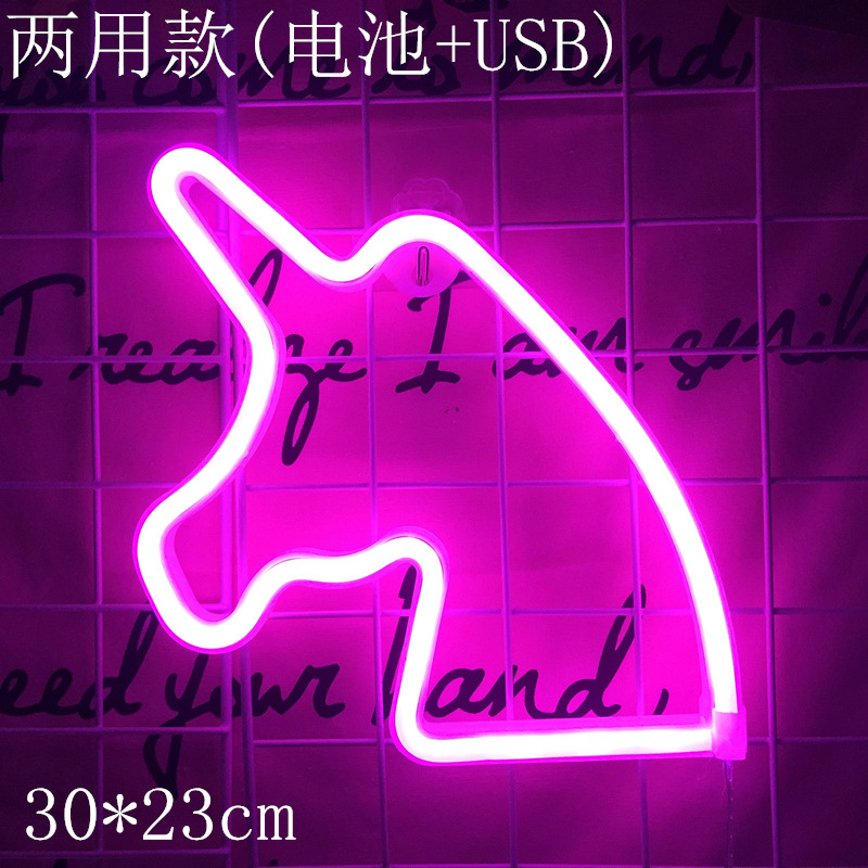 LED flamenco luz modelado luz ins cactus nube de neón luz de neón Luna luz decorativa de la noche del relámpago