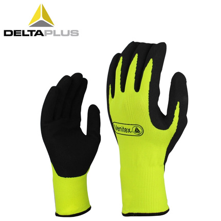 Delta 201753 guantes de frío PU recubierto espuma de látex resistente al desgaste anti-corte antideslizante guantes VV735