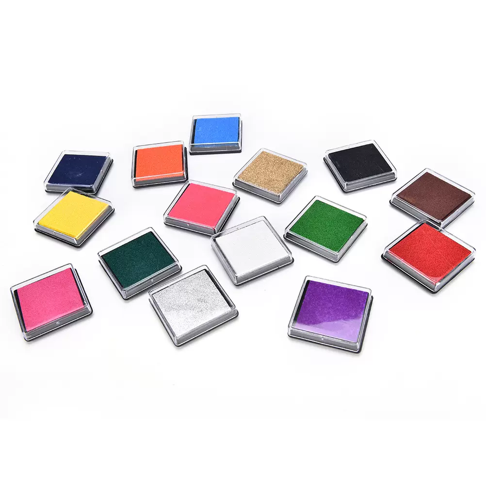 儿童文具4*4印台信封快干手指画彩色印泥DIY橡皮章印泥