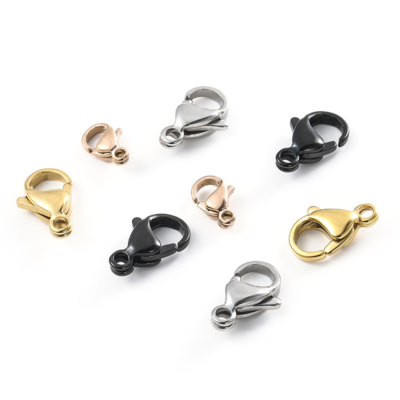Spot color stainless steel lobster clasp golden spring clasp diy necklace bracelet connection buckle chain jewelry accessories
