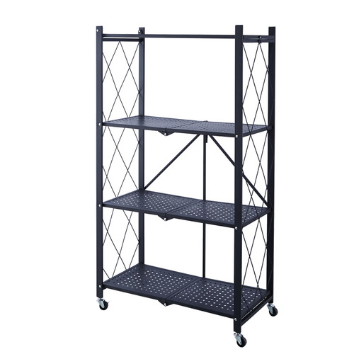 Installation-free kitchen storage folding storage rack floor-standing multi-layer microwave oven pot rack oven storage storage rack