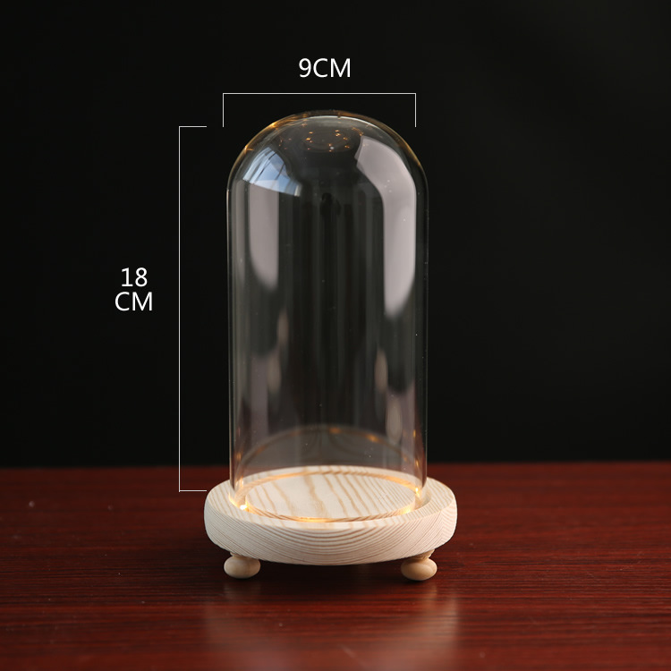 Fábrica de luz LED flor eterna cubierta de vidrio TikTok modelo de mano muñeca de cerámica suave cubierta de polvo base con luz