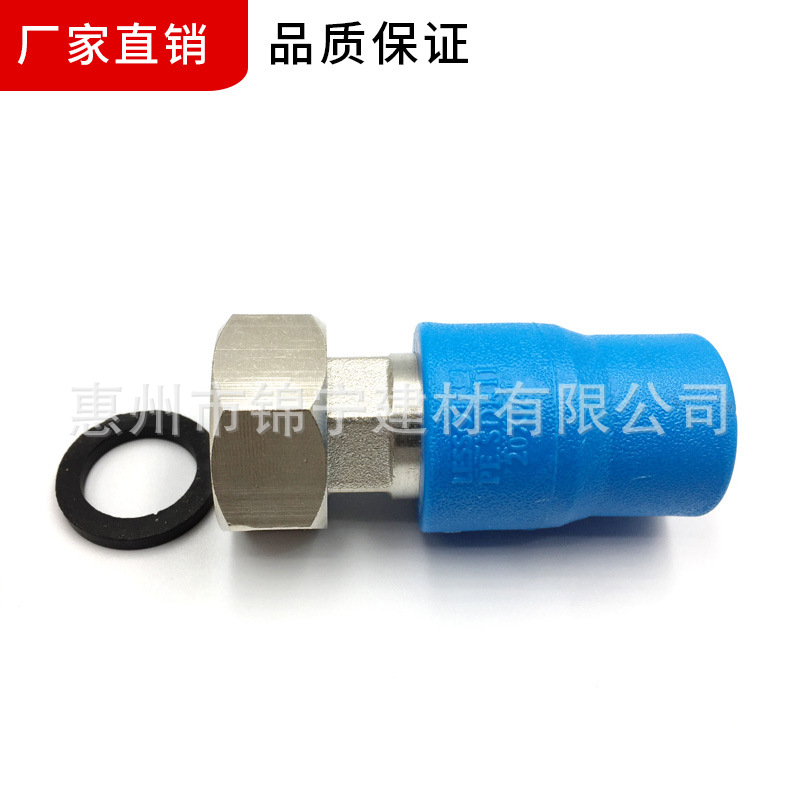 Guangdong Liansu PE Blue Water Supply Union (Plastic Pipe and Metal Thread Connection) Factory Price