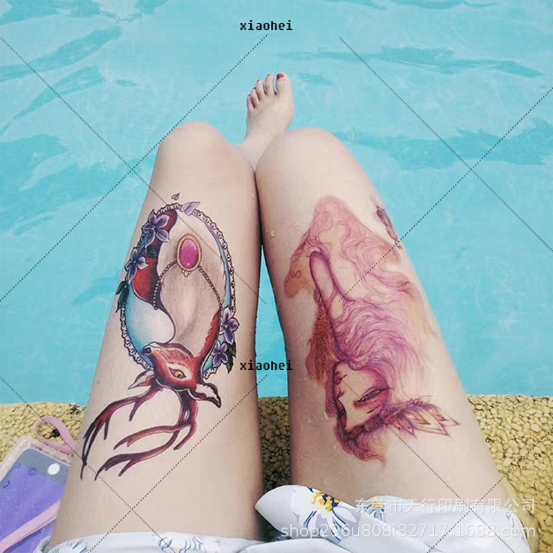 Flower arm Half arm A lower leg Tattoo sticker waterproof environmental protection men and women personality style Tattoo Sticker Graphical representation
