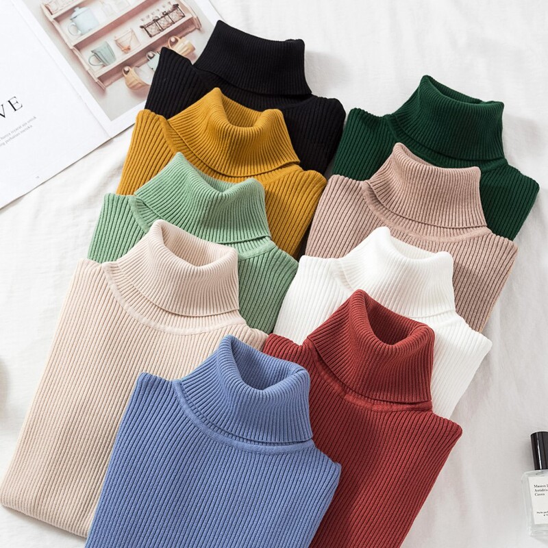 Tight Pullover Turtleneck Women's Inner Base Shirt Autumn and Winter New Long Sleeve Warm Slim Solid Color Sweater Tight Pullover Turtleneck Women's Inner Base Shirt Autumn and Winter New Long Sleeve Warm Slim Solid Color Sweater