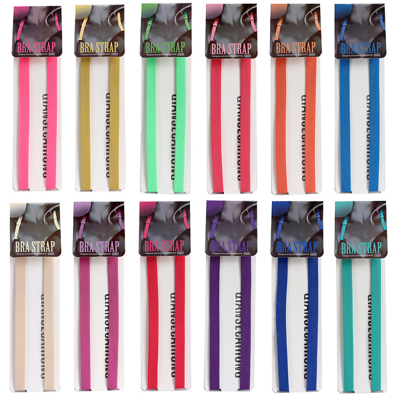 Factory direct 1.2cm candy color shoulder strap underwear shoulder strap invisible shoulder strap non-slip underwear belt wholesale Factory direct 1.2cm candy color shoulder strap underwear shoulder strap invisible shoulder strap non-slip underwear belt wholesale