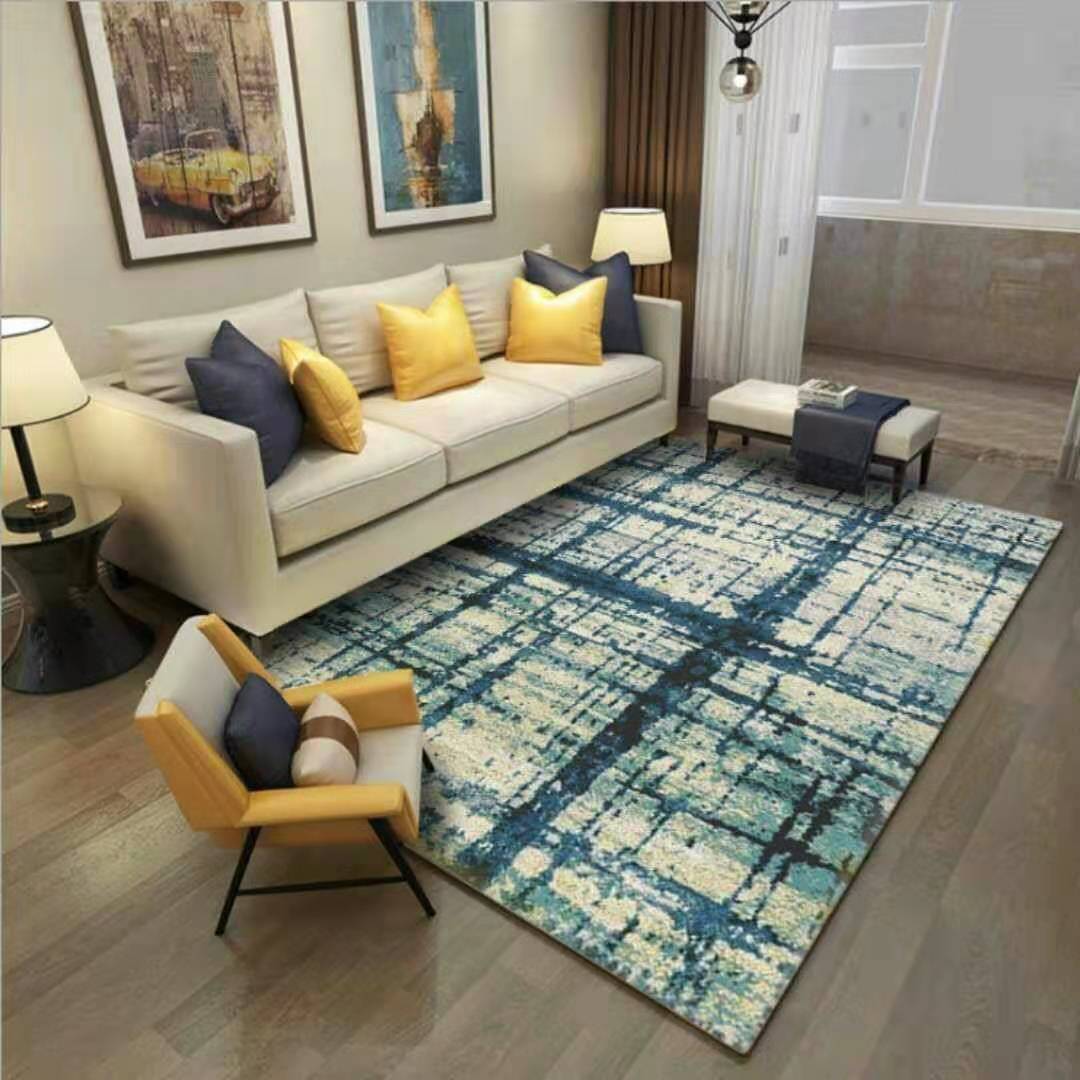 Alfombra nórdica, tapete para la sala de estar, alfombra de fácil cuidado para el hogar, tapete para sofá y mesita de noche, alfombra grande para dormitorio que cubre toda la superficie.