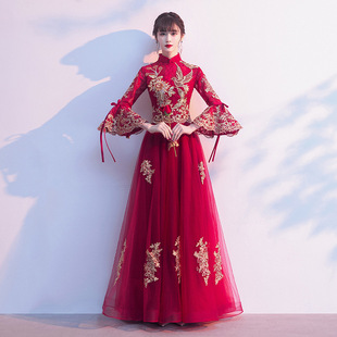 Toast Wear Bridal Cheongsam Women's 2025 New Atmospheric Chinese Wedding Engagement Dress Chinese Style Xiuhe Wear Autumn