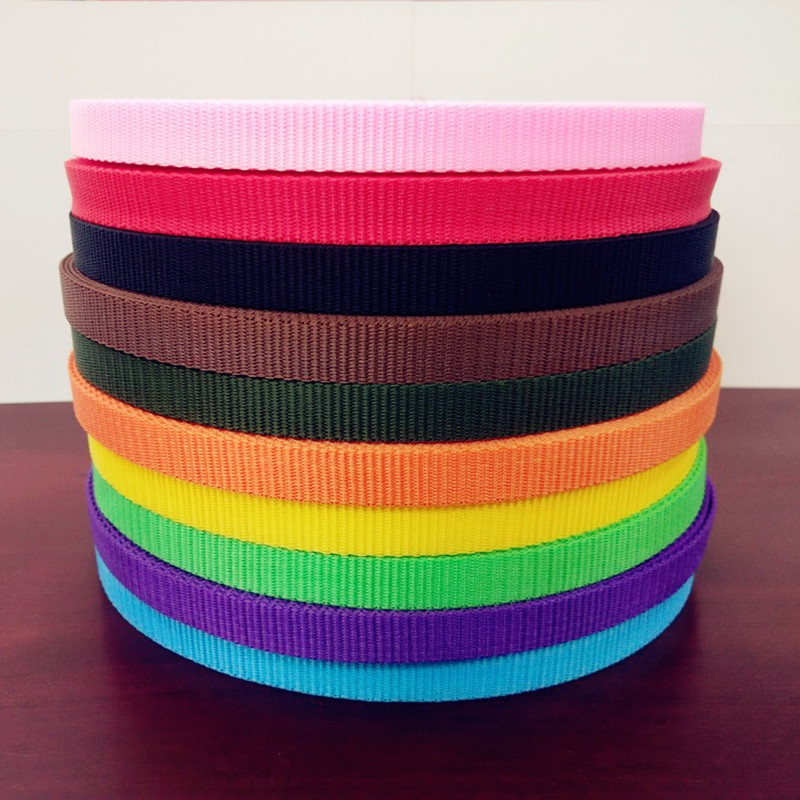 Colored Polypropylene 1.0-2.5 Bead Pattern Thickeneded Webbing Pet Leash Pp Thickeneded Colorful Double Diameter Luggage Strap