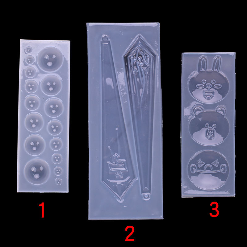 DIY cristal epoxi tiempo gema molde de silicona hecho a mano espejo oso cabeza conejo cabeza token Decoración Accesorios molde