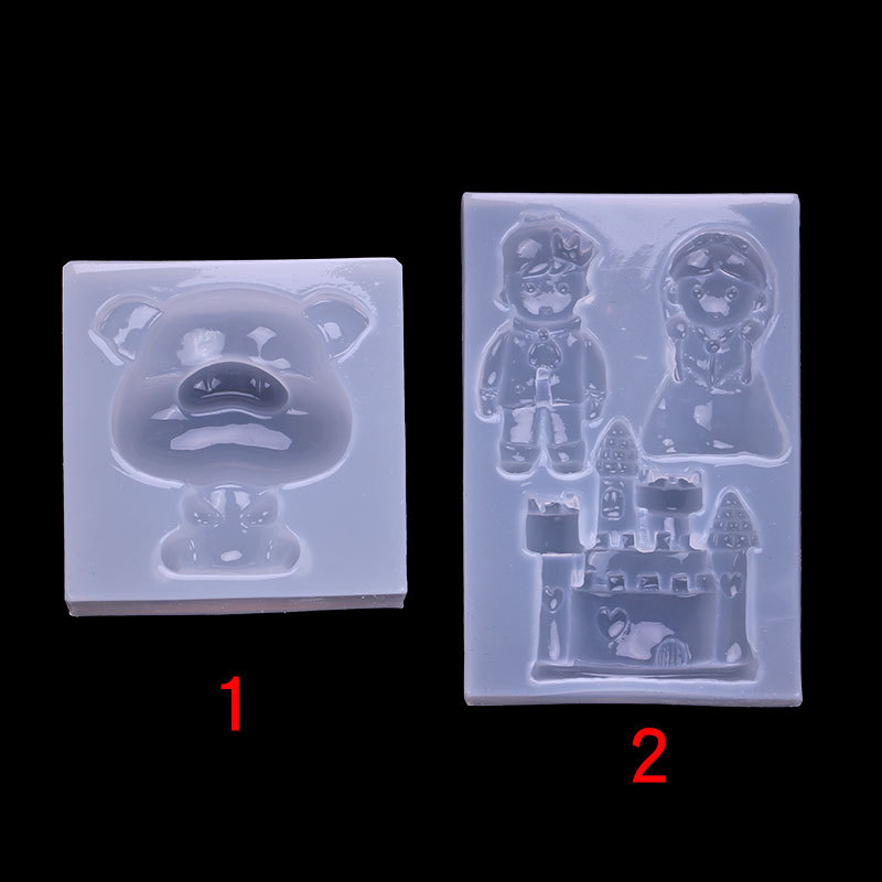 Espejo de epoxi joyería cristal molde DIY lindo cerdo Castillo Príncipe princesa decoración Silicona