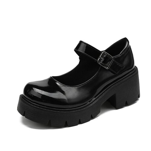 Japanese spring and summer jk uniform shoes increased thick sole student Mary Jane high heels retro single shoes British style small leather shoes