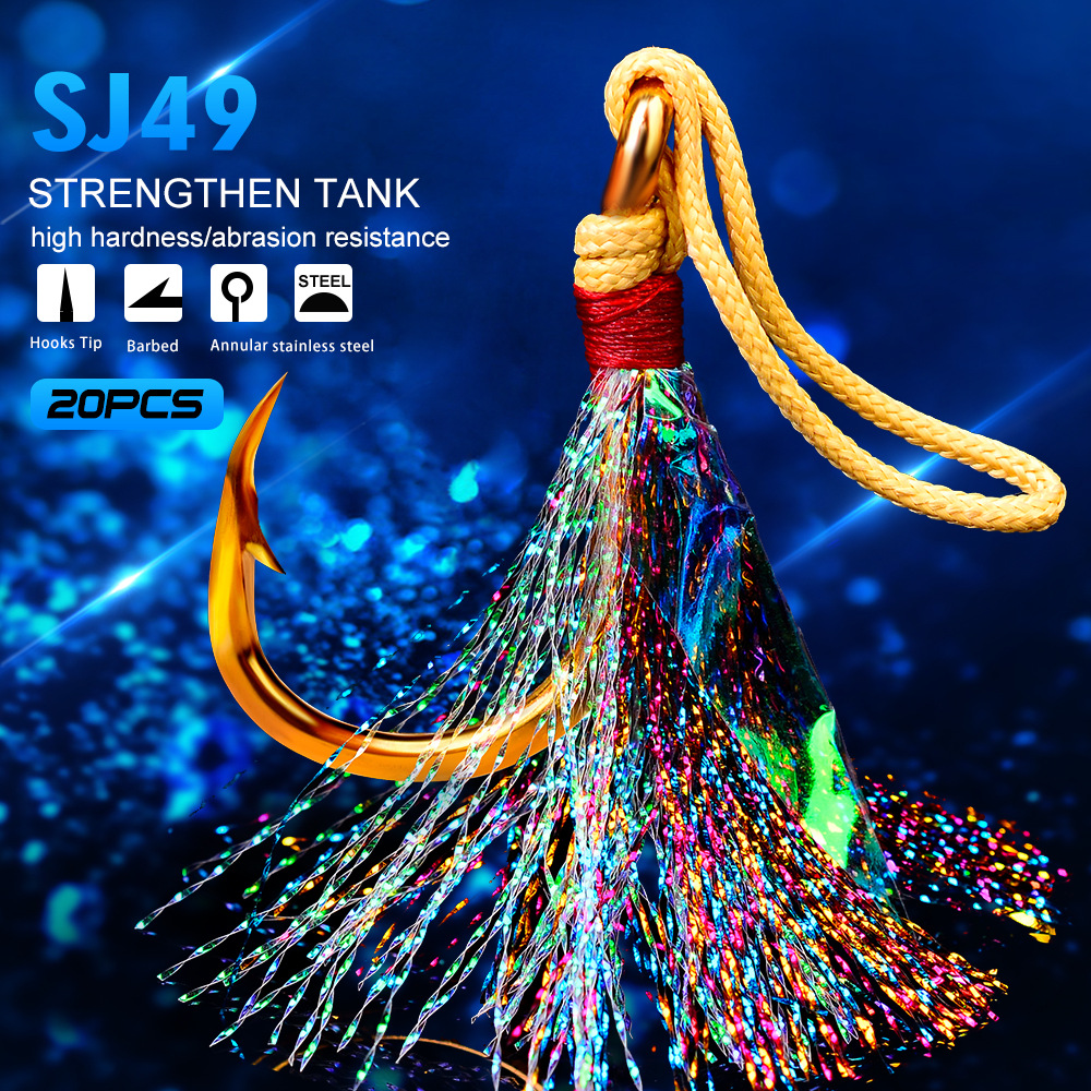 Pro Beros Sea fishing hooks have inverted spines and tied iron plate…