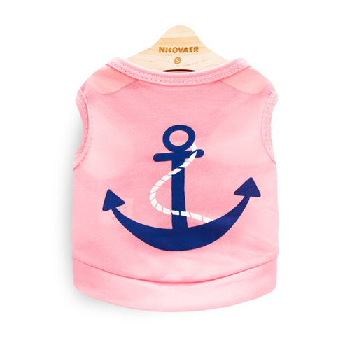 Pet Clothes Dog Clothing Polyester Blue Print Anchor Pet Vest Wholesale Spring and Summer Couple New Style