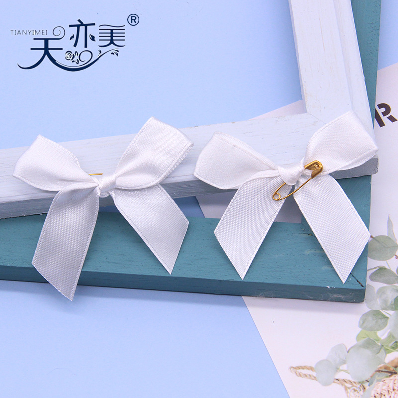 1,5 cm Cinta Blanca hecha a mano cinta arco con pasadores varios accesorios de ropa arco