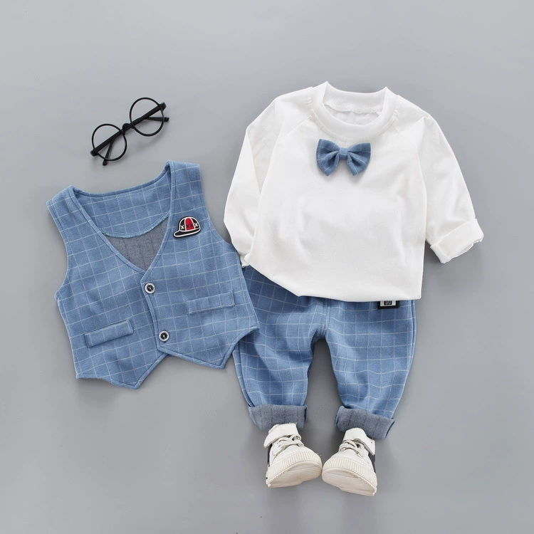 Vest, suit, set for boys, 2020, autumn, 3 piece set, Korean style, children's clothing