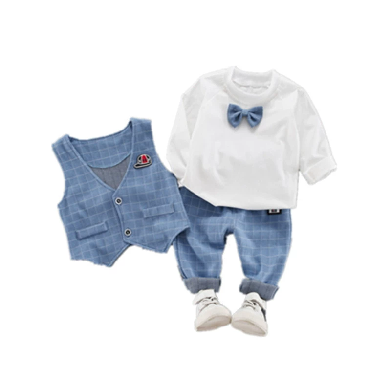 Vest, suit, set for boys, 2020, autumn, 3 piece set, Korean style, children's clothing
