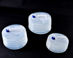 Outdoor PE telescopic bucket 10L portable foldable water bag with tap for camping hiking car travel bucket wholesale