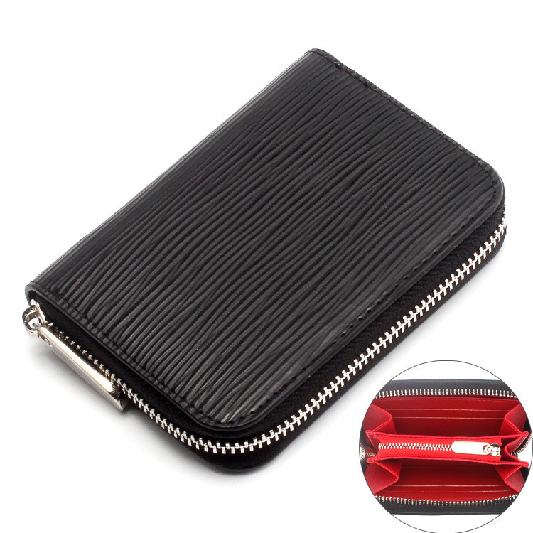 Cross-border new water corrugated leather short men's wallet Amazon women's coin purse factory OEM custom
