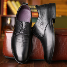 春秋男士正装商务皮鞋时尚英伦单鞋系带头层牛皮工作鞋透气批发
