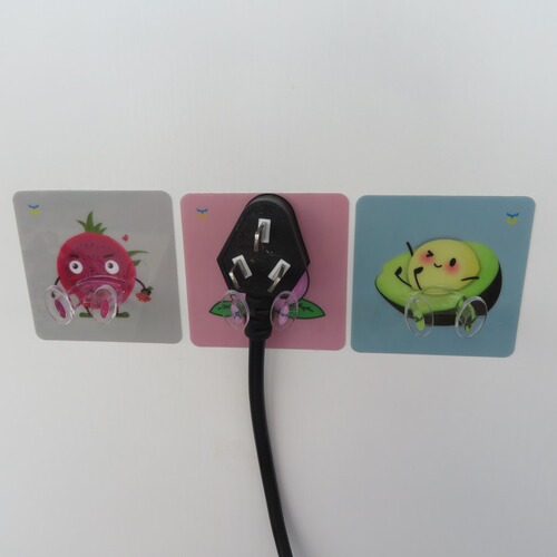 Transparent power plug hook multipurpose adhesive hook Traceless Hook hook invisible nail-free strong adhesive hook