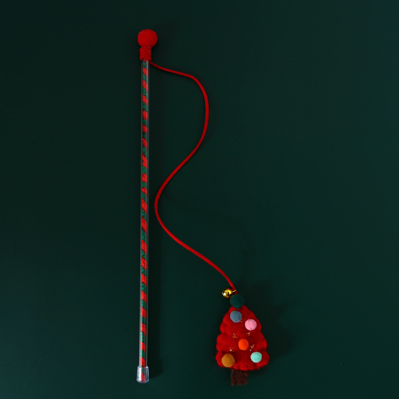 Amazon Navidad árbol fieltro tela sonido gato divertido gato palo mascota juguete interactivo Comercio exterior mascota gato divertido varilla