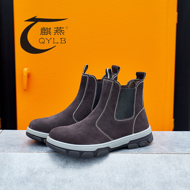 跨境高帮劳保鞋男秋冬铁包头防砸防刺保暖工作鞋安全防护鞋