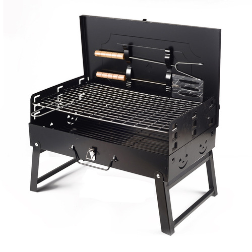 Platinum Glory Outdoor Portable Charcoal Grill Folding Box Type BBQ Grill Gift Version Direct Manufacturer Sale and Shipping