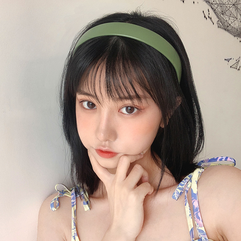 優しい色 ~ 日本系のレトロな皮質のカチューシャが広くて、外に出てカードを出します。