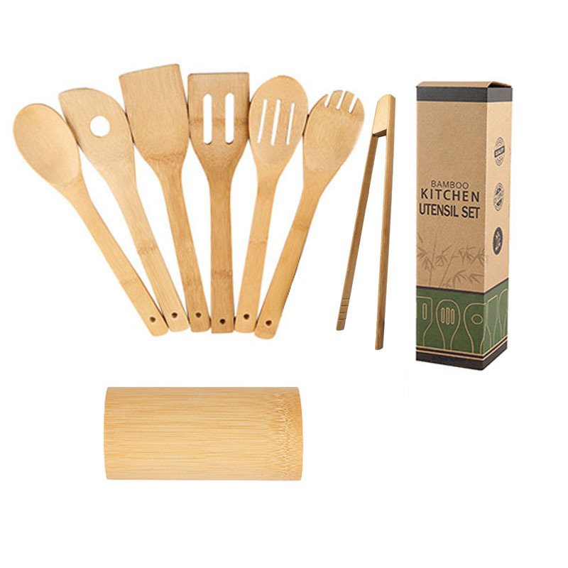 Pala de bambú transfronteriza Amazon cocina utensilios de cocina traje utensilio de cocina espátula traje de pala de Bambú