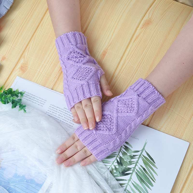 Yifan otoño e invierno al aire libre decoración cálida moda coreana elástico oversleeve corto punto dos rombo manga del brazo