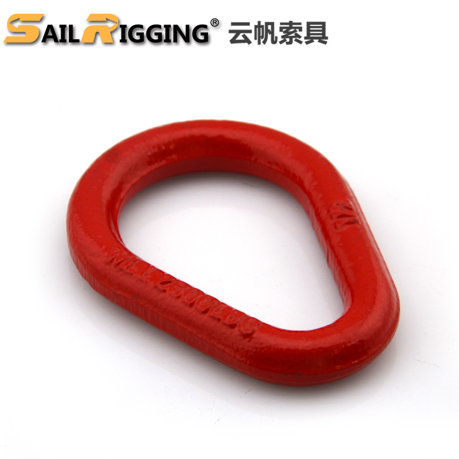 青岛厂家供应 高强度模锻喷塑梨形环 合金钢梨型吊环环