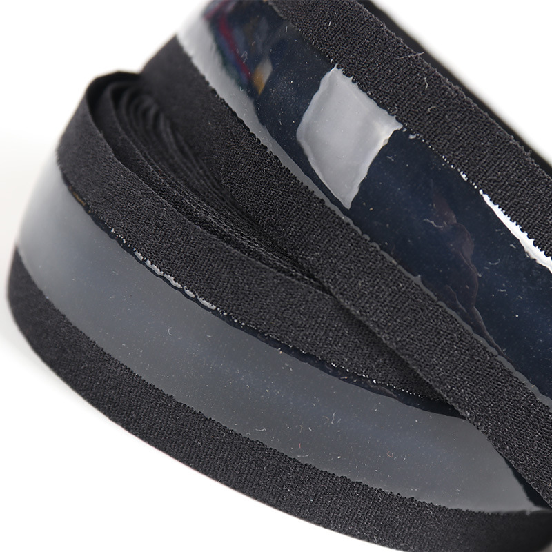 7070黑色包边带长筒靴止滑松紧运动护具轻薄防滑松紧带厂家直销