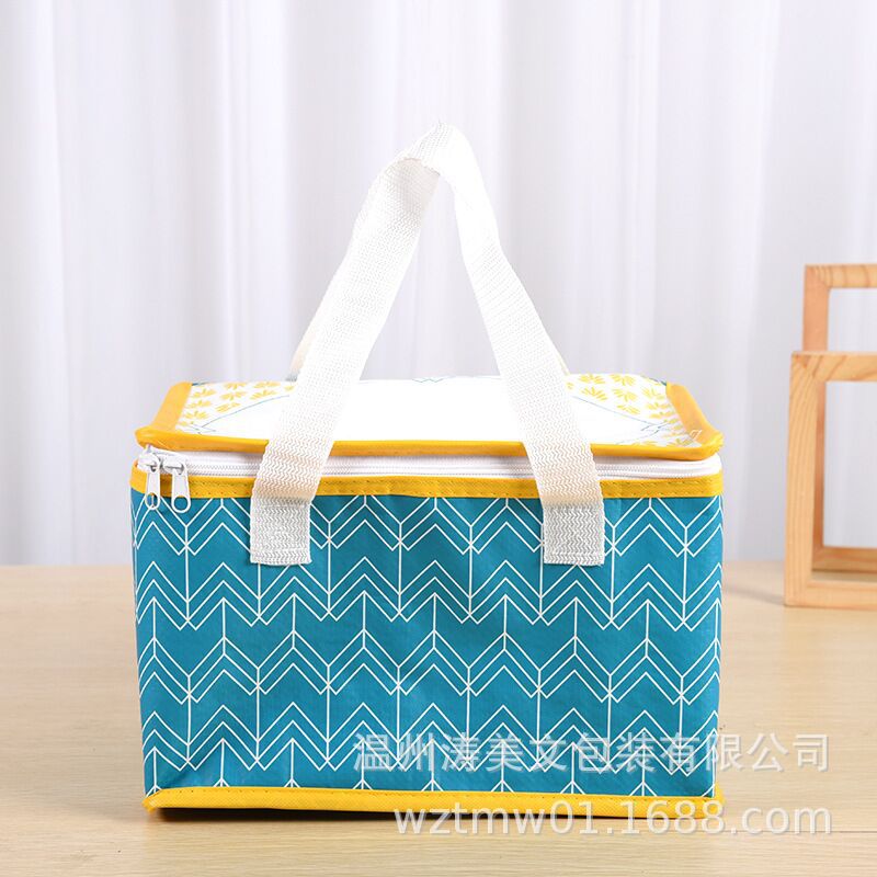 手提保温袋上班族斜跨带饭午餐包简约铝膜加厚饭盒包大容量便当包