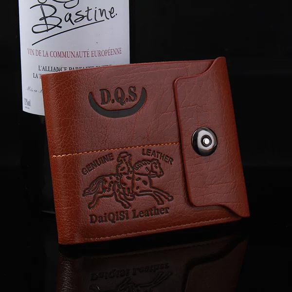 2020 new men's wallet short card bag buckle Korean wallet ticket clip Yiwu supply spot wholesale