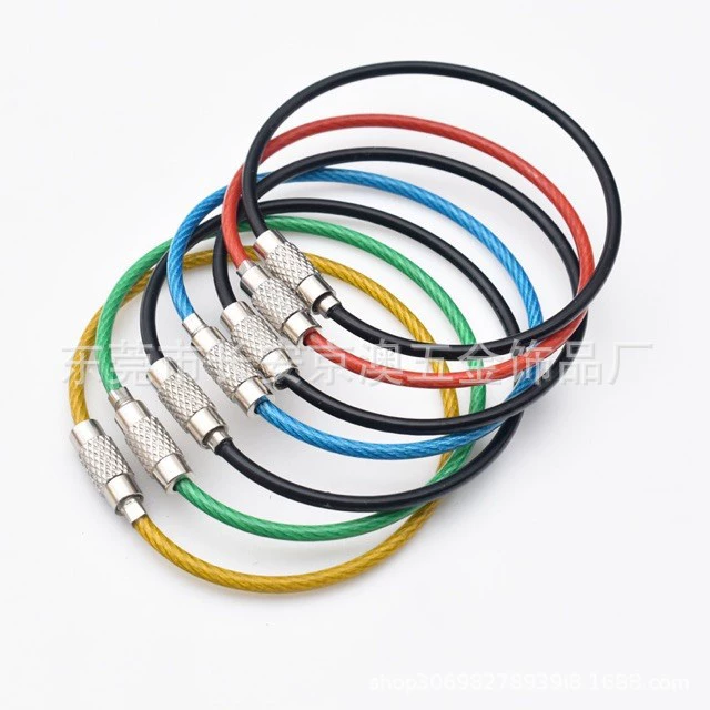 Цветной кольцо-подвеска из нержавеющей стали 304 для ключей от машины, многофункциональный аксессуар для рукоделия, тросик