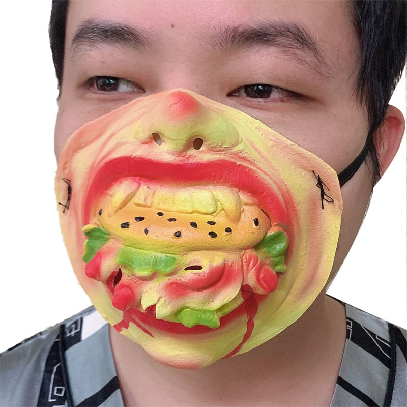 Halloween bar fiesta suministros mascarada máscara de rendimiento látex media cara máscara rendimiento divertido látex carretera