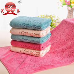 Factory direct sales microfiber thickened soft absorbent printed cartoon adult and children's towel face towel