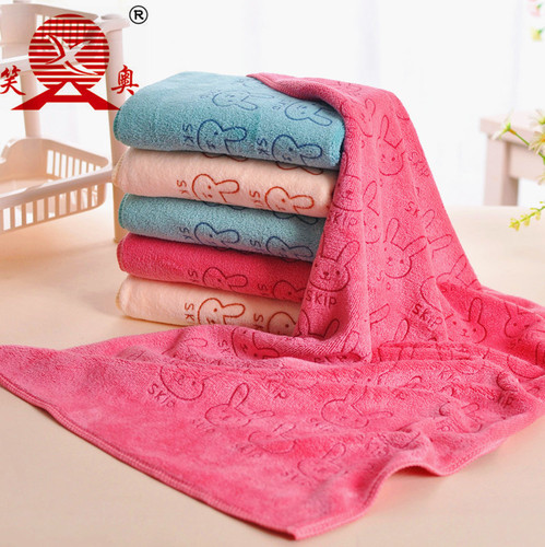 Factory direct sales microfiber thickened soft absorbent printed cartoon adult and children's towel face towel